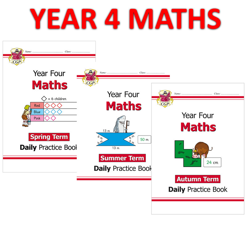 KS2 Year 4 Maths Daily Practice Book 3 Workbooks Bundle with Answer Ages 8-9 CGP